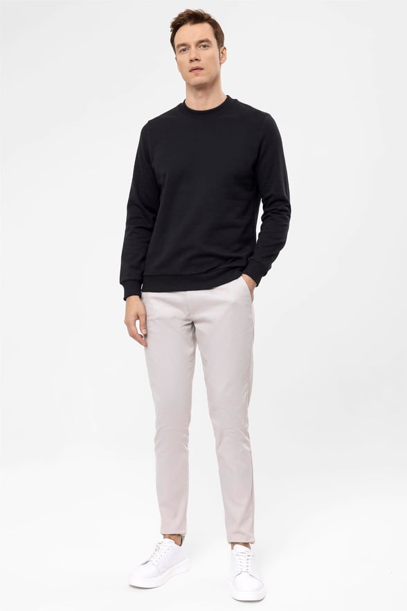 SİYAH 10 Regular Düz O Yaka  Sweatshirt