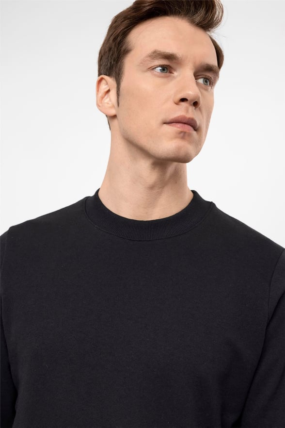 SİYAH 10 Regular Düz O Yaka  Sweatshirt