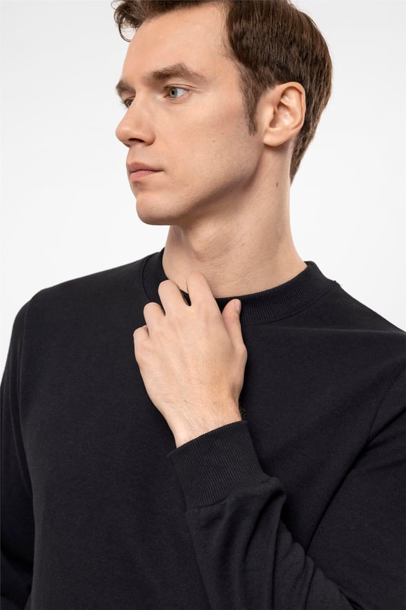 SİYAH 10 Regular Düz O Yaka  Sweatshirt