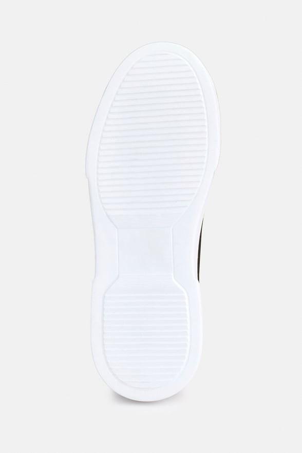 Siyah Gerçek Deri Bağcıklı Sneakers
