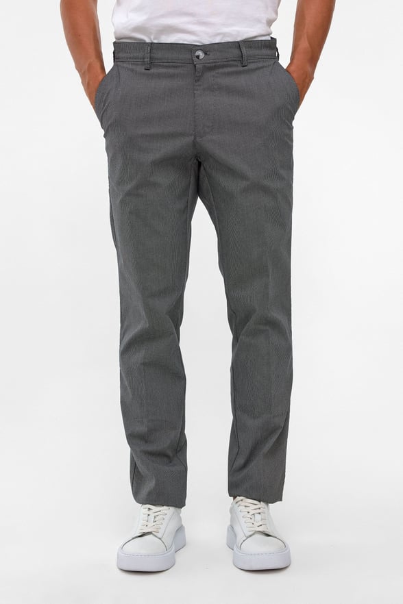 Siyah Regular Armürlü Kanvas Pantolon