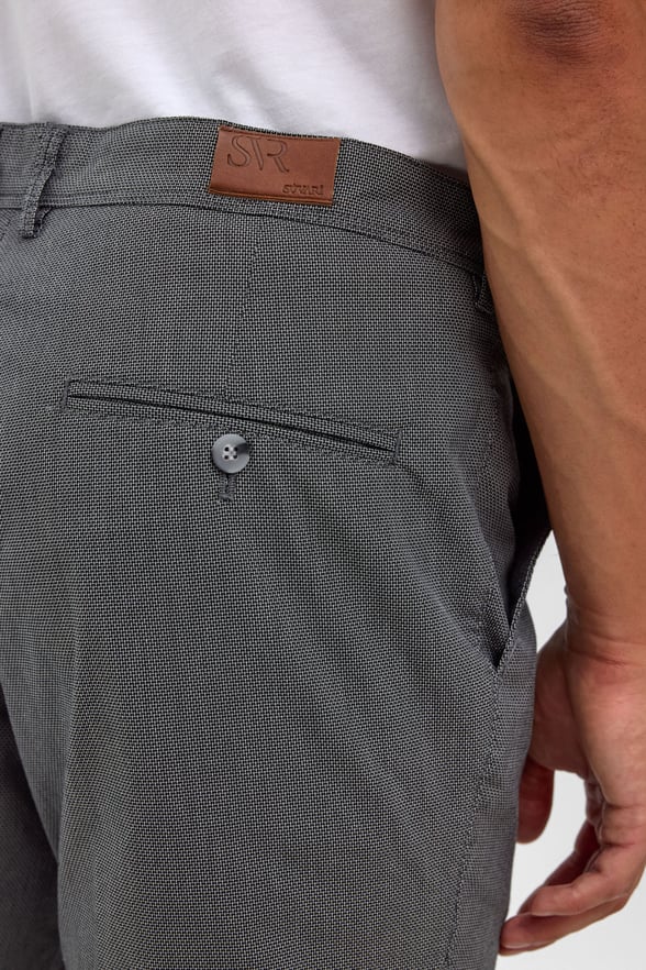 Siyah Regular Armürlü Kanvas Pantolon
