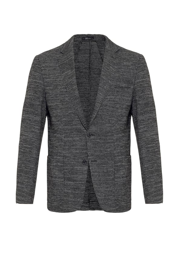 Siyah Regular Armürlü Mono Yaka 6 Drop                                                       Ceket