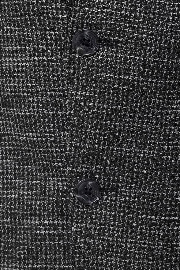 Siyah Regular Armürlü Mono Yaka 6 Drop                                                       Ceket