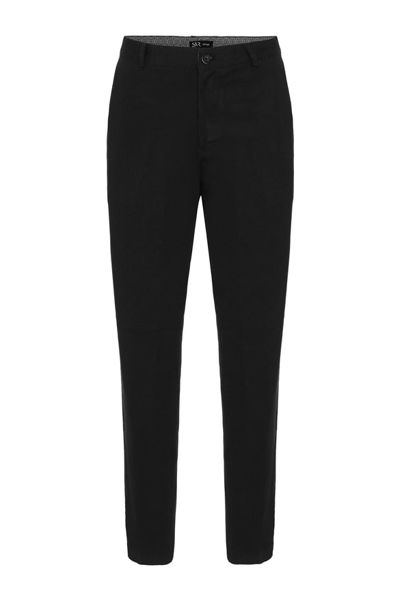 Siyah Regular Armürlü   Pantolon