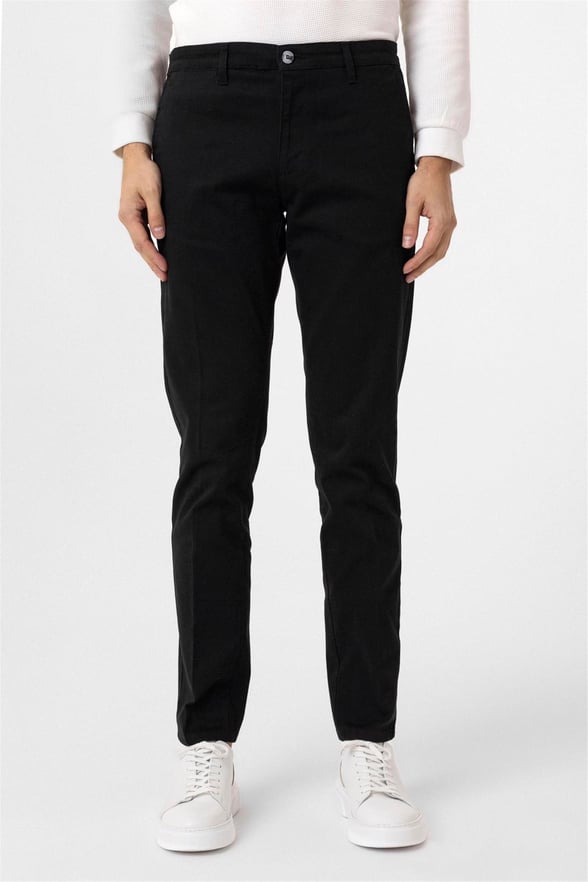 Siyah Regular Armürlü Pantolon