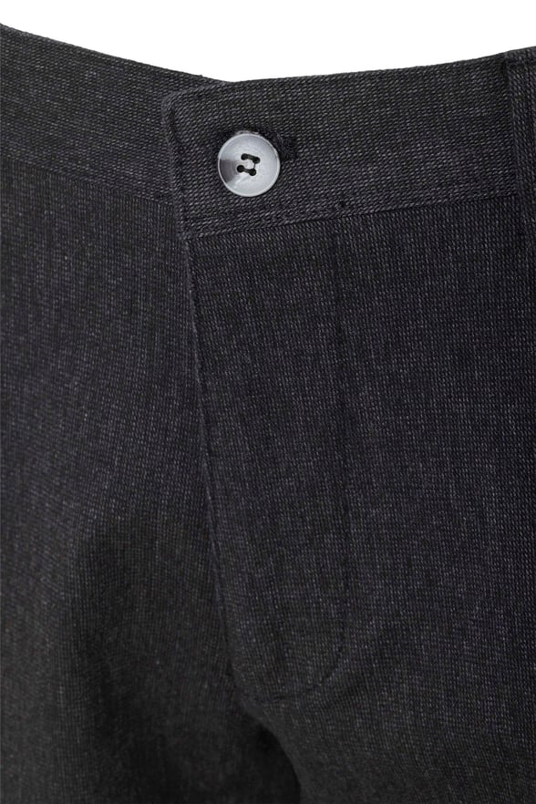 Siyah Regular Armürlü Pantolon