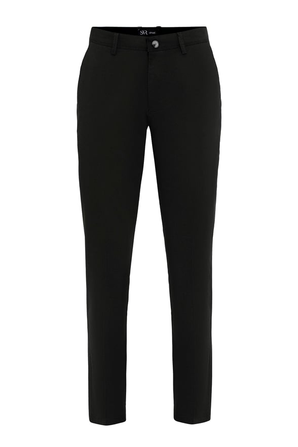 Siyah Regular Armürlü Pantolon