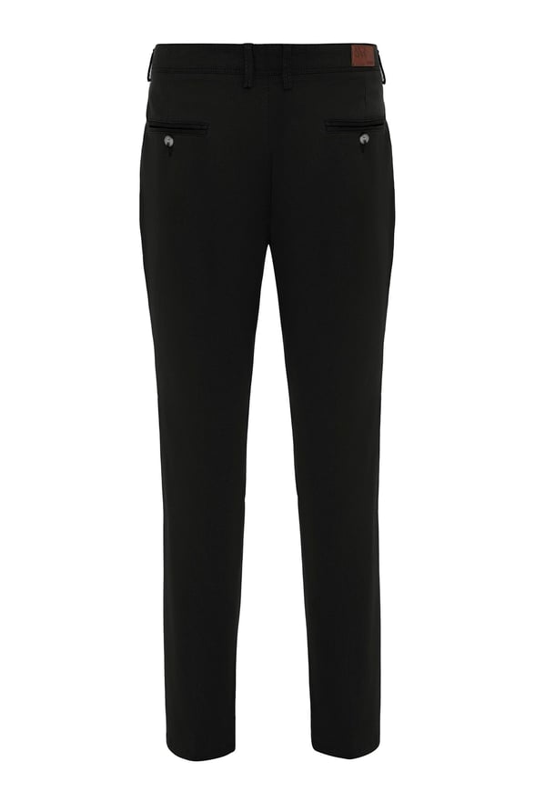 Siyah Regular Armürlü Pantolon