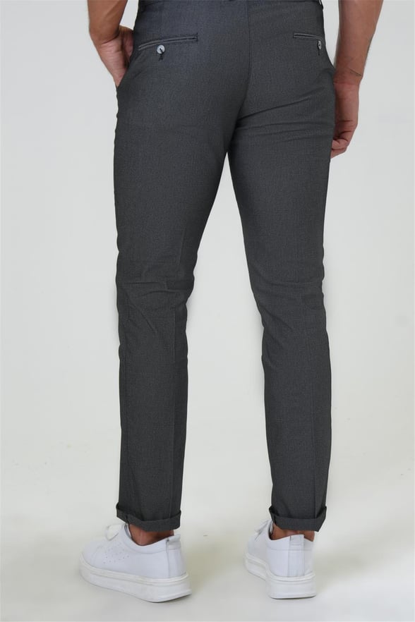 Siyah Regular Armürlü Pantolon