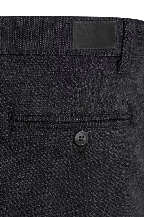 Siyah Regular Armürlü   Pantolon