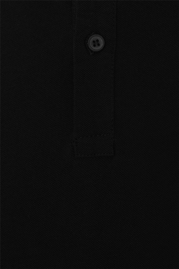 Siyah Regular Armürlü Polo Yaka Tişört