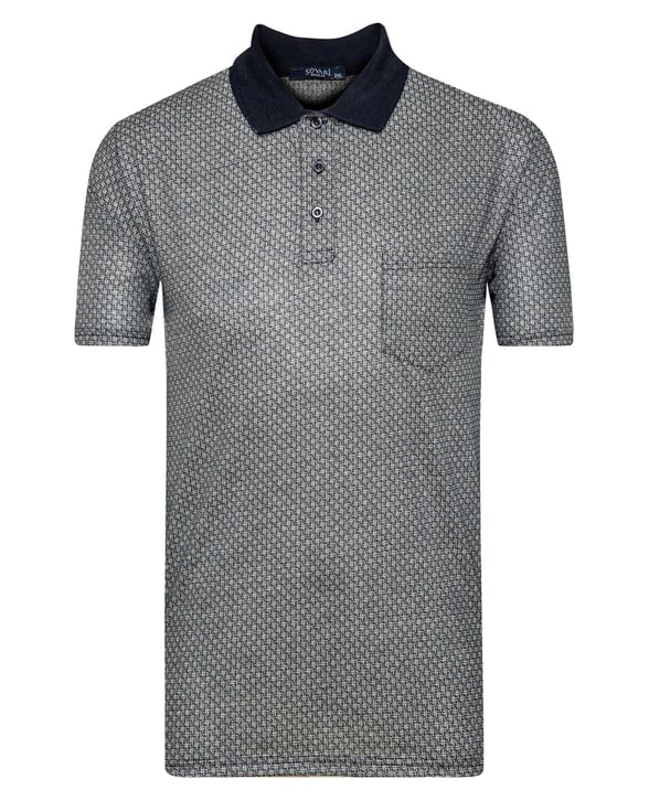 Siyah Regular Armürlü Polo Yaka  Tişört