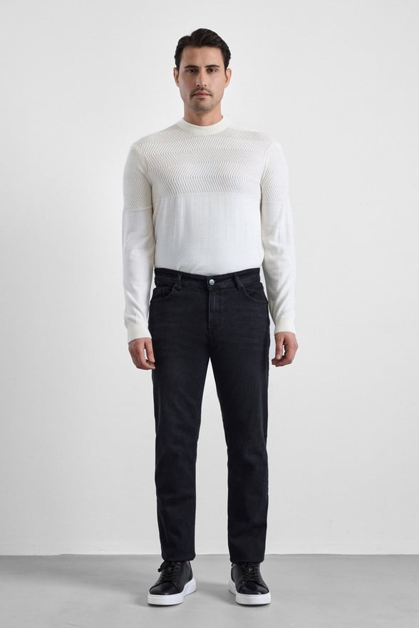 Siyah Regular Denim Pantolon