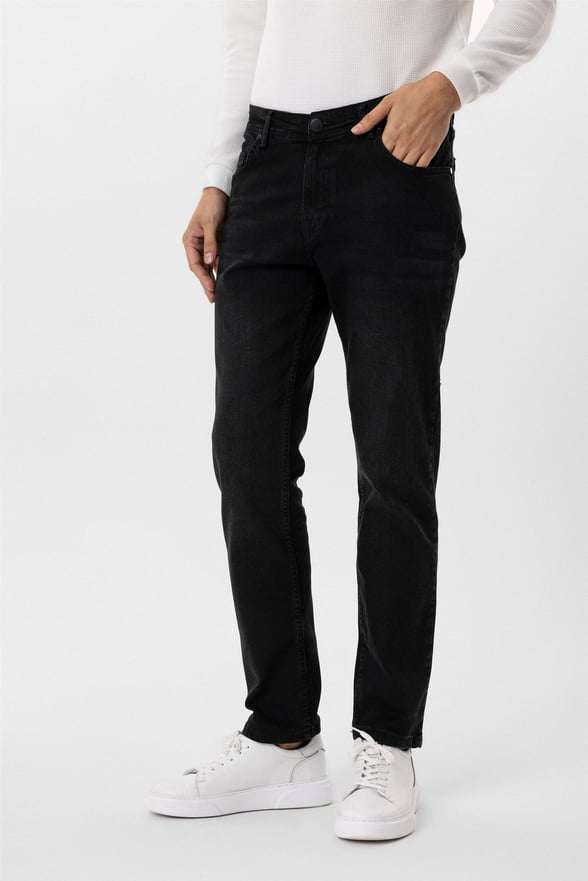 Siyah Regular Denim Pantolon