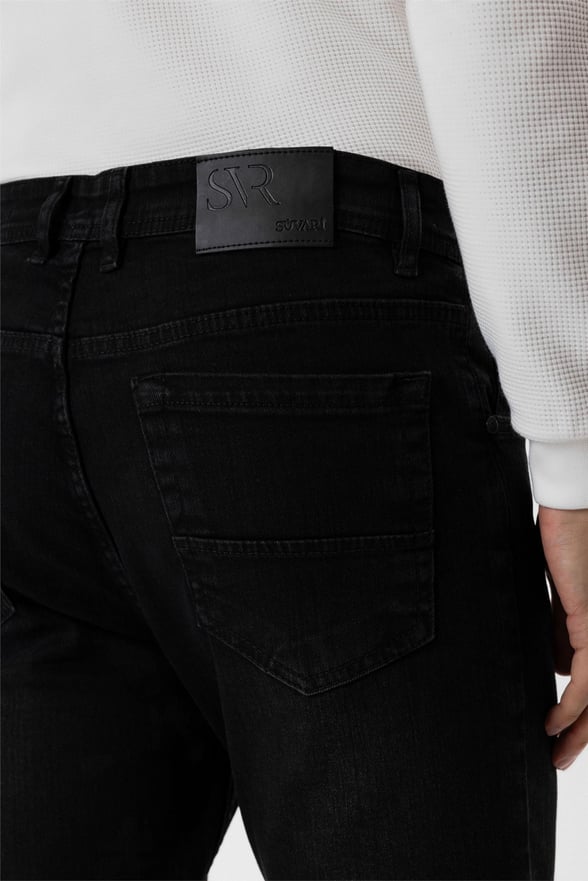 Siyah Regular Denim Pantolon