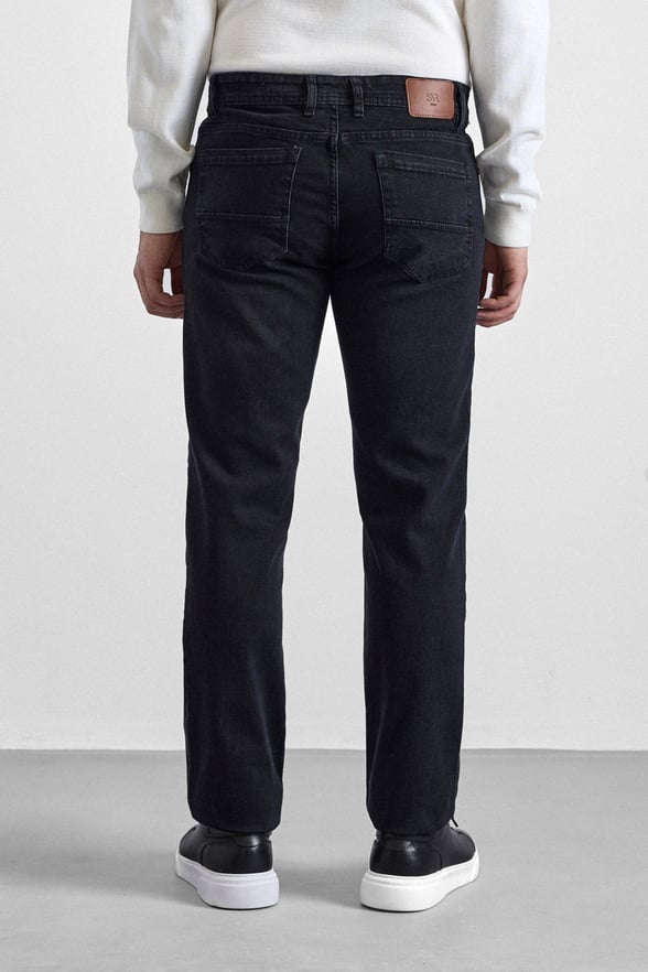 Siyah Regular Denim Pantolon