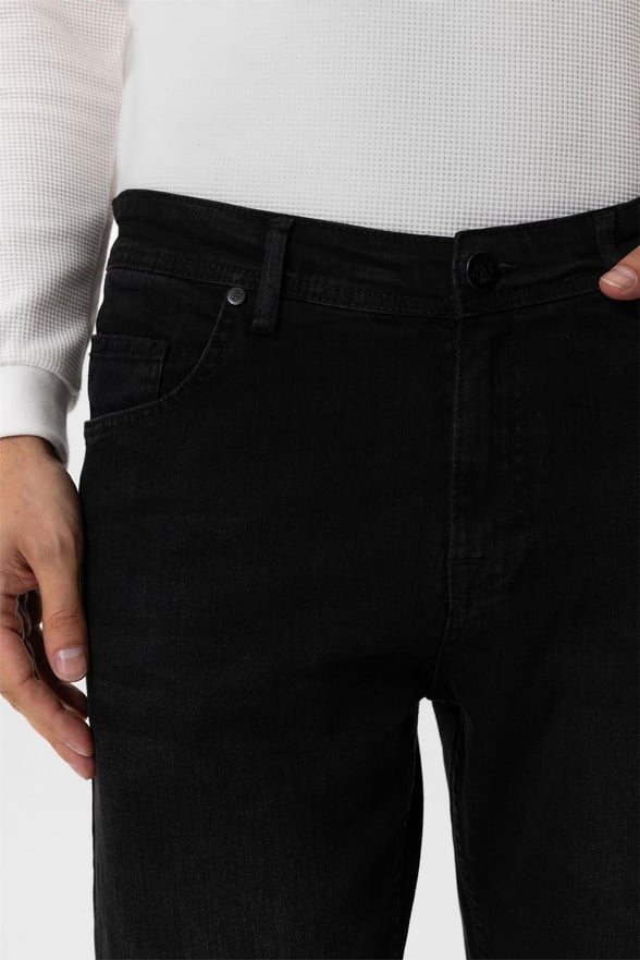 Siyah Regular Denim Pantolon