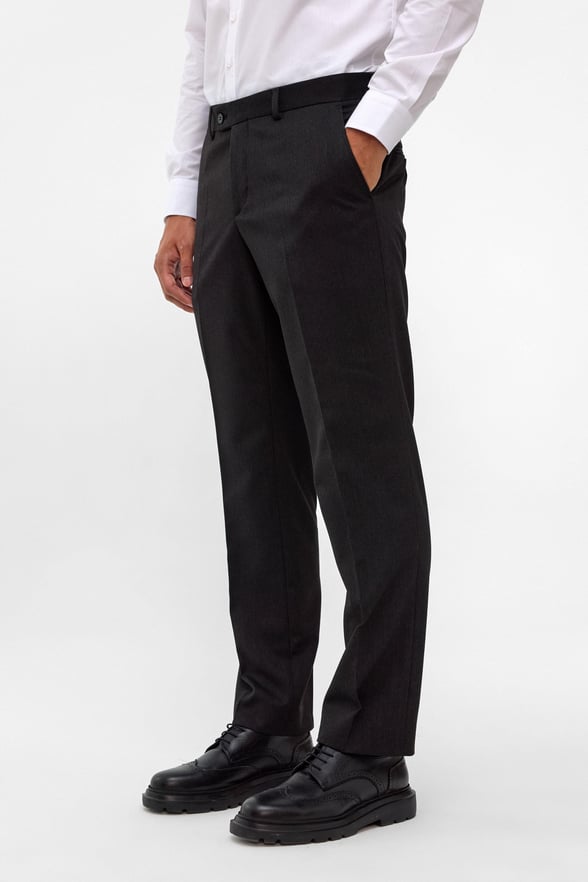 Siyah Regular Desenli Kumaş Pantolon