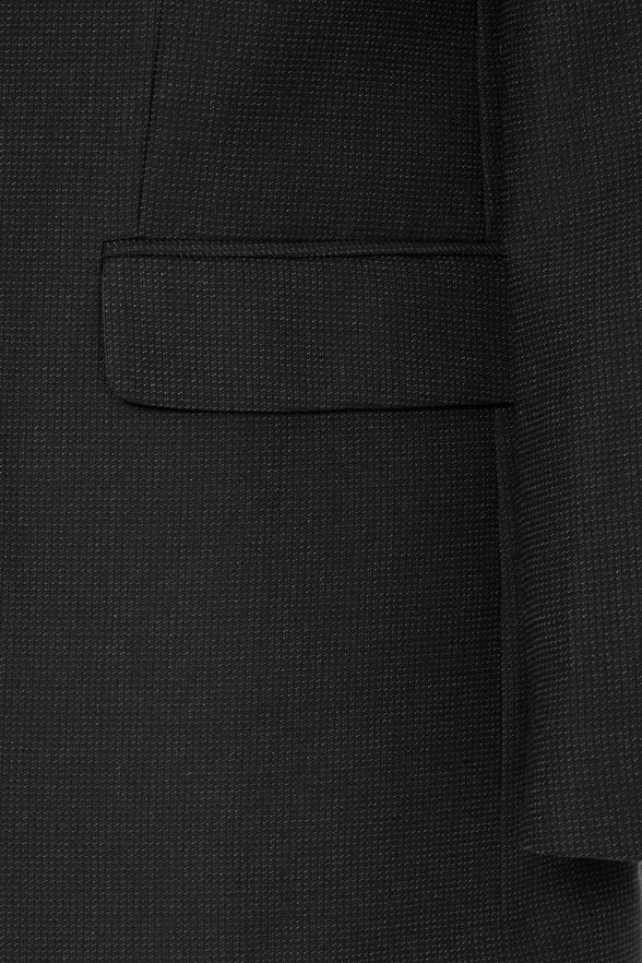 Siyah Regular Desenli Mono Yaka 4 Drop Klasik Takım Elbise