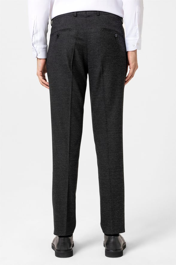 Siyah Regular Desenli Pantolon
