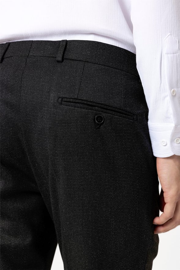 Siyah Regular Desenli Pantolon