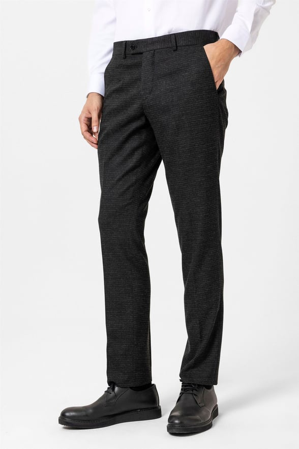 Siyah Regular Desenli Pantolon