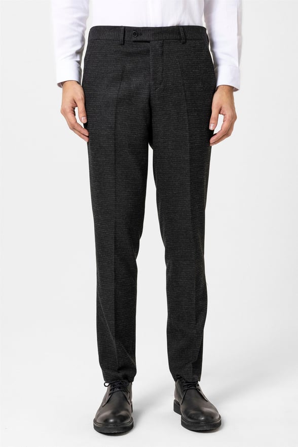 Siyah Regular Desenli Pantolon