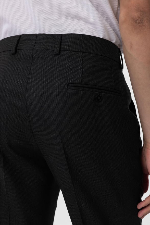Siyah Regular Desenli Pantolon