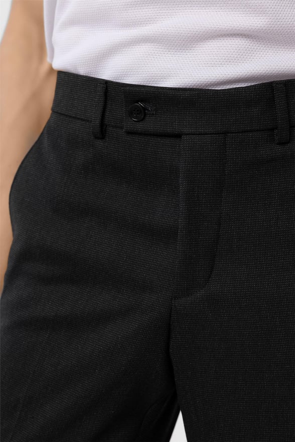 Siyah Regular Desenli Pantolon