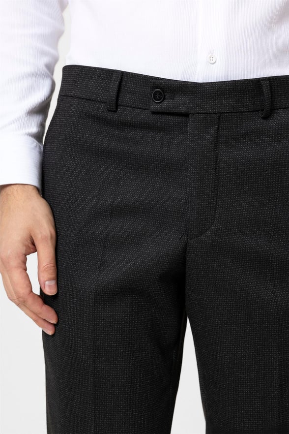 Siyah Regular Desenli Pantolon
