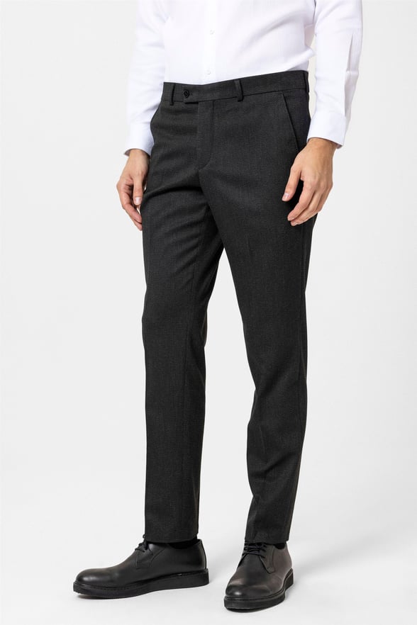 Siyah Regular Desenli Pantolon