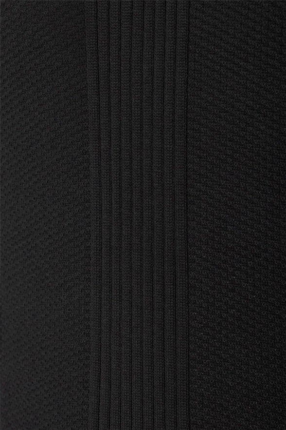 Siyah Regular Desenli Polo Yaka Triko