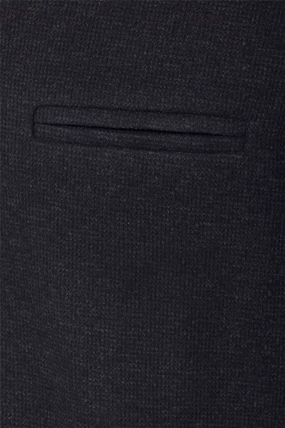Siyah Regular Desenli Polo Yaka Triko