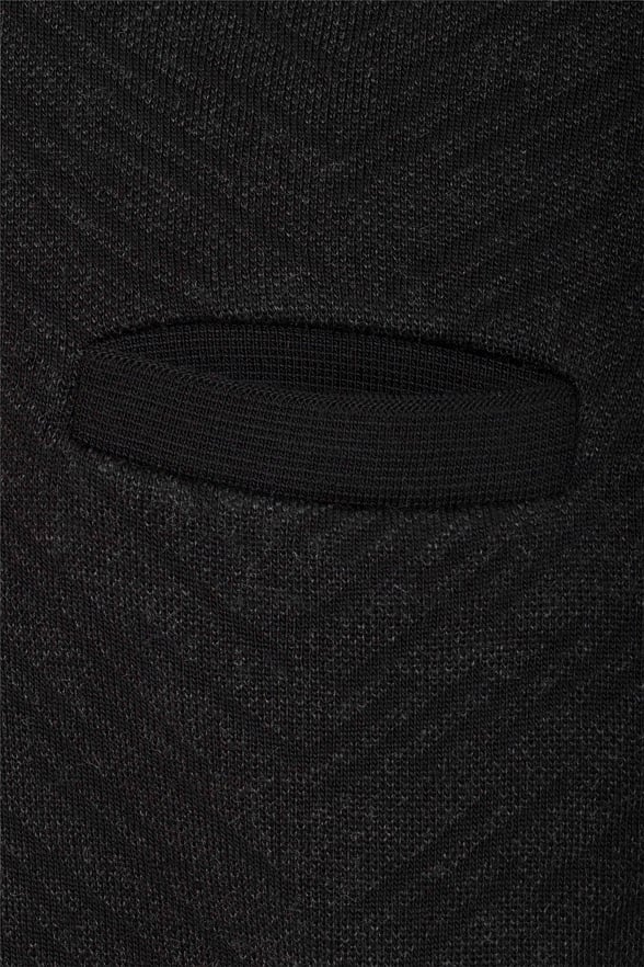 Siyah Regular Desenli Polo Yaka Triko