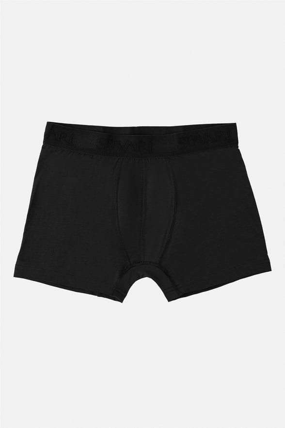 Siyah Regular Düz Boxer
