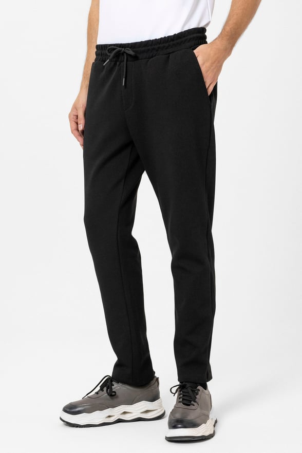 Siyah Regular Düz Jogger Pantolon