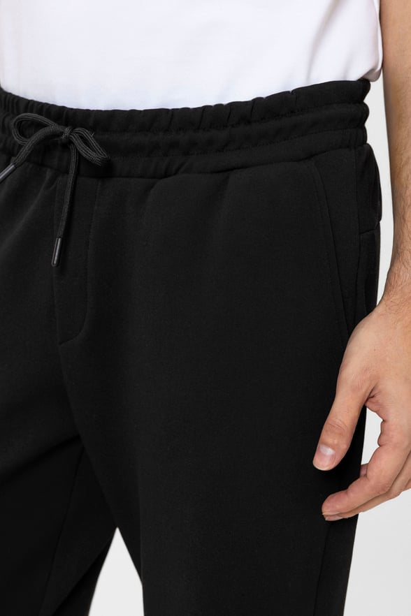 Siyah Regular Düz Jogger Pantolon