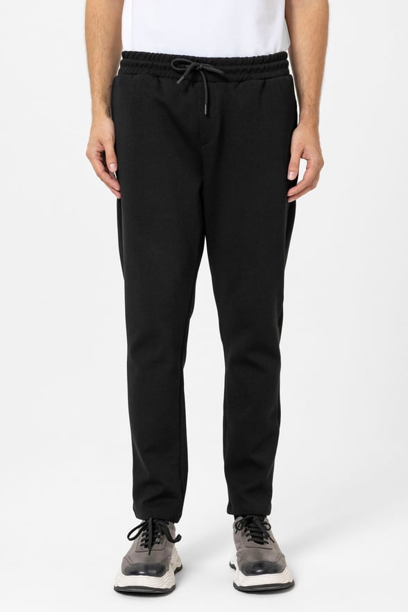 Siyah Regular Düz Jogger Pantolon