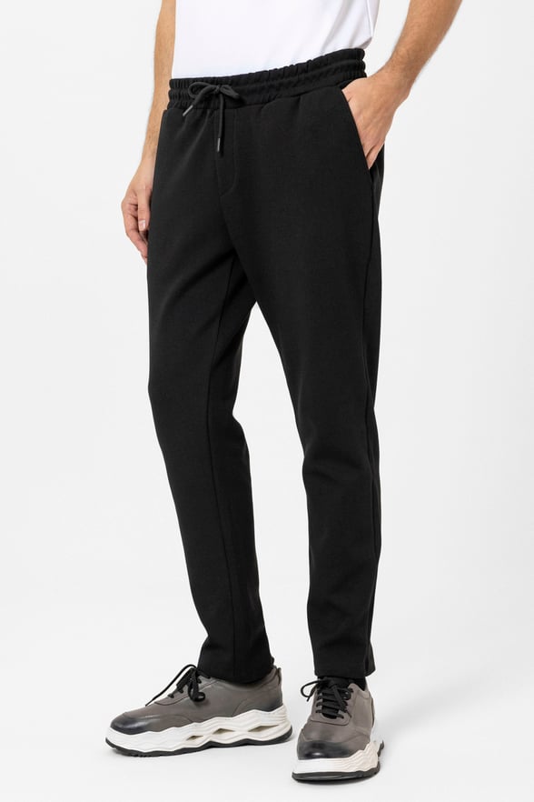 Siyah Regular Düz Jogger Pantolon