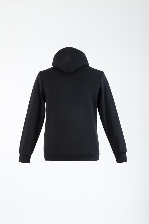Siyah Regular Düz Kapişonlu Yaka Sweatshirt