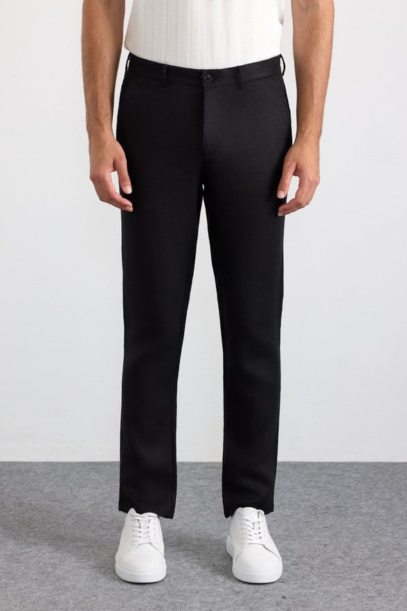 Siyah Regular Düz Normal Bel Standart Jogger Pantolon