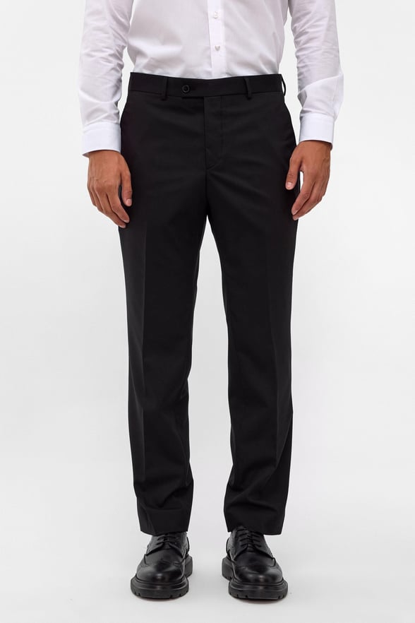 Siyah Regular Düz Pantolon