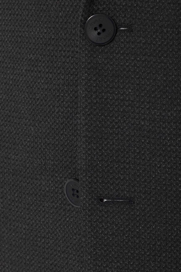 Siyah Regular Fit Armürlü Sivri Yaka 4 Drop Ceket