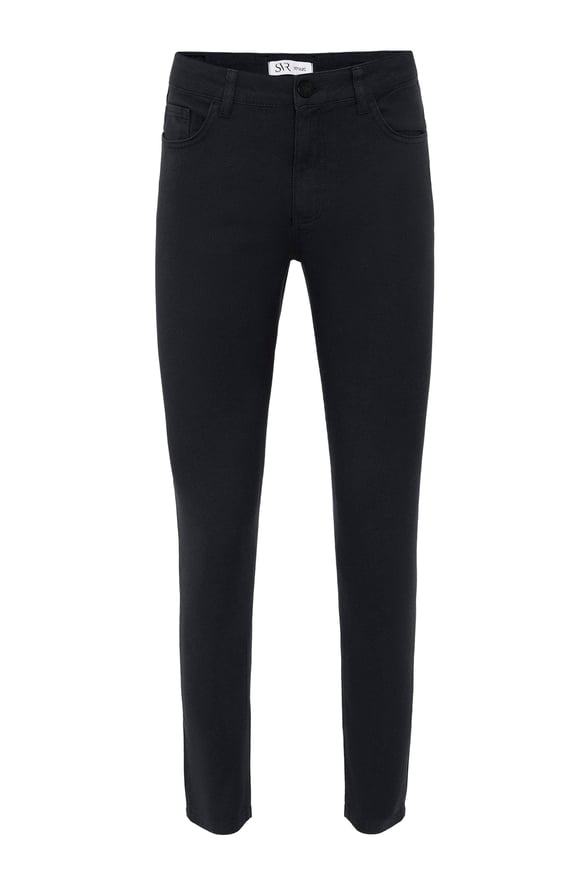 Siyah Slim 5 Cep Kalıp Armürlü   Pantolon