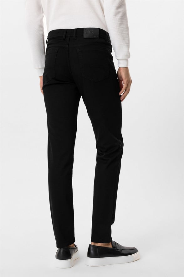 Siyah Slim 5 Cep Kalıp Düz Pantolon