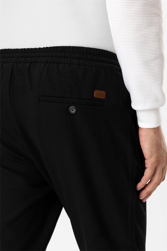 Siyah Slim Armürlü Jogger Pantolon