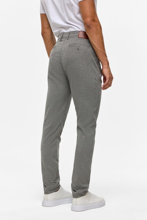 Siyah Slim Armürlü Kanvas Pantolon
