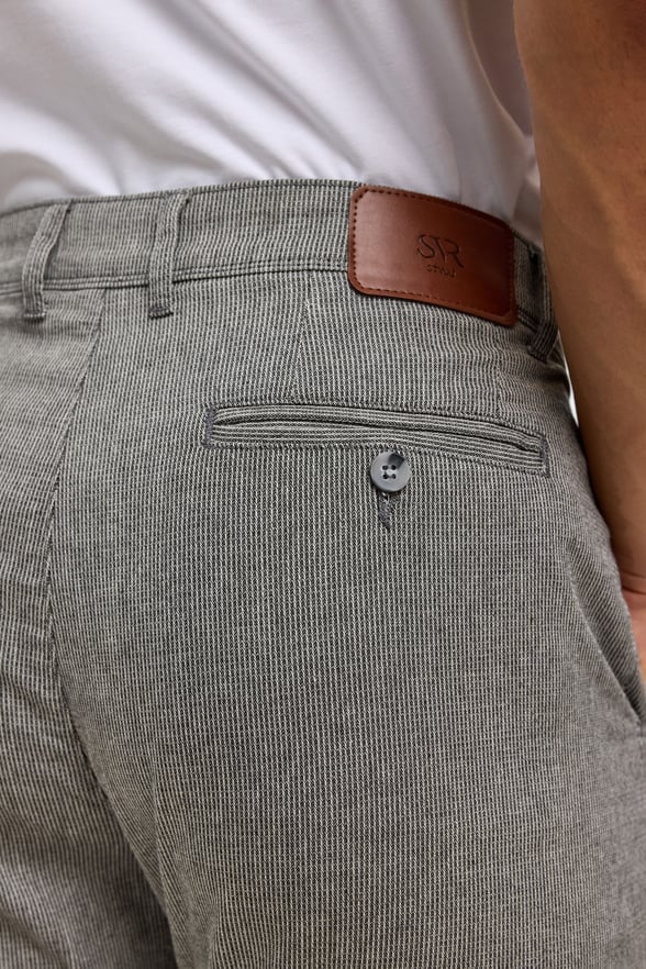 Siyah Slim Armürlü Kanvas Pantolon