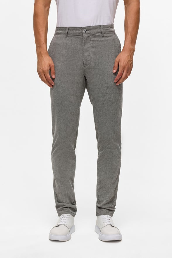 Siyah Slim Armürlü Kanvas Pantolon